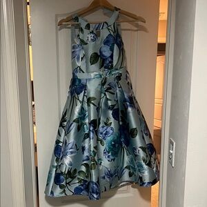 Speechless Blue and Green Floral Kids Dress